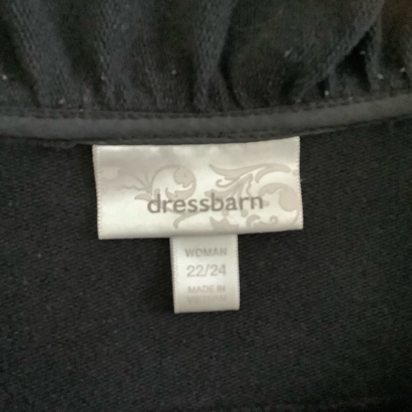 Dressbarn Black Coat Featuring Decorative Ruffle on Covered Buttons, Size 22/24 - Picture 2 of 8